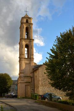 Tox ("Tocchisu" en langue corse), Costa Verde (Corse) - Clocher de l'église San Giovanni Baptista du XVIIe siècle.