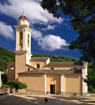 Poggio-d'Oletta, Nebbio (Corse) - Église San Cervone, façade nord
