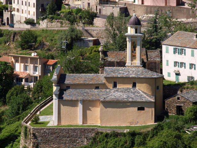 Poggio-d'Oletta, Nebbio (Corse) - Église San Cervone, façade sud