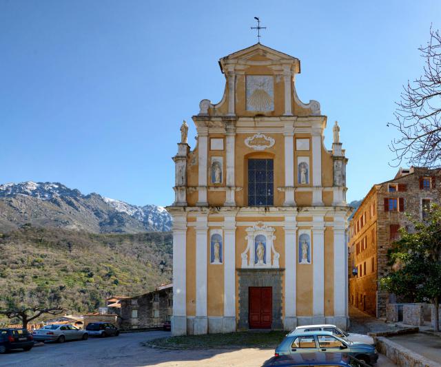 Muro, Balagne (Corse - Église de la Santissima Annunziata, de style baroque (XVIIe siècle).