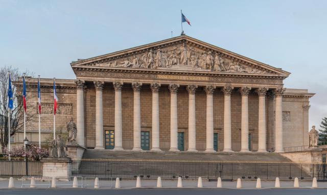 The Palais Bourbon, currently used as the seat of the Assemblée Nationale, the French lower house