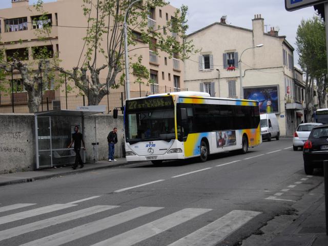 Mercedes Citaro - Ligne 27 du réseau RTM à Marseille - Quartier La Rose