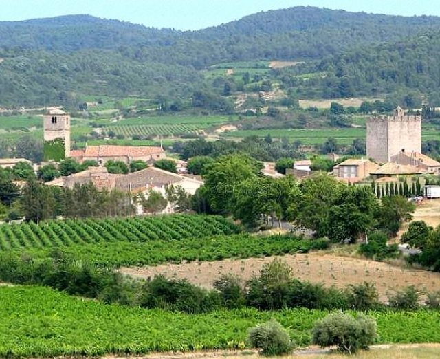 Image de la Ville de Fabrezan prise de la pinède...