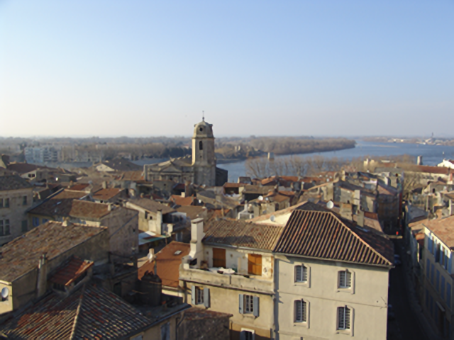 View of Arles from the Arena, with the Rhone in the background, photographed by Jeremy J. Shapiro.
