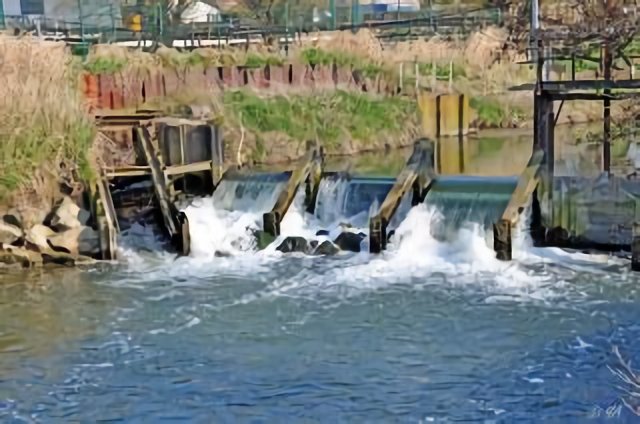 Troarn : Barrage de régulation du marais.
