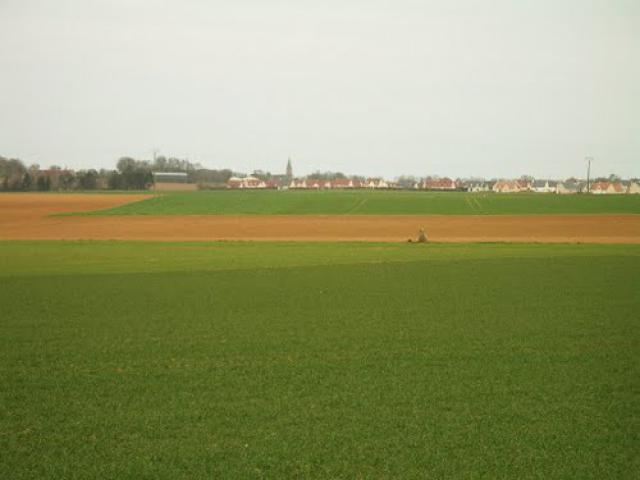 Vue sur le menhir et Colomby-sur-Thaon