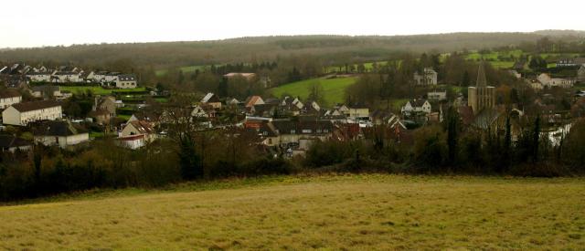 Une vue du bourg de Bretteville-sur-Laize, Calvados.