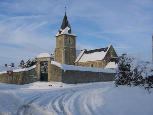 Hiver 2005 : Eglise sous la neige.