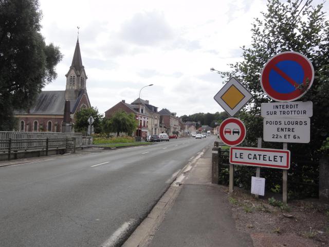 Le Catelet (Aisne) city limit sign