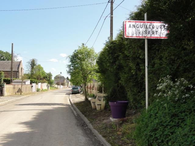 Anguilcourt-le-Sart (Aisne) city limit sign