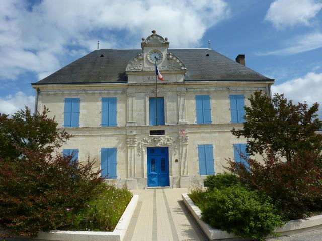 Town hall in Saint-Laurent-de-la-Prée. Charente-Maritime, Poitou-Charentes, France, Europe.