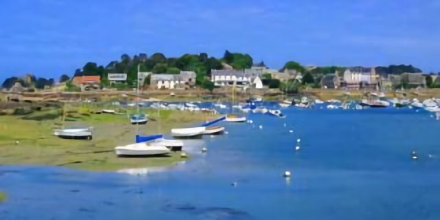 Küste mit Booten - Bretagne/Frankreich
