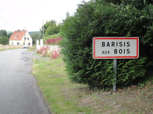 Barisis-aux-Bois (Aisne) city limit sign