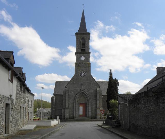 Église Saint-Maudan de Plumaudan (22). Façade occidentale.