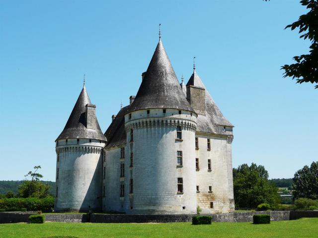 Le château des Bories vu depuis le nord-ouest, Antonne-et-Trigonant, Dordogne, France