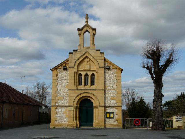 La façade sud du temple de l'église réformée de France, Gardonne, Dordogne, France.