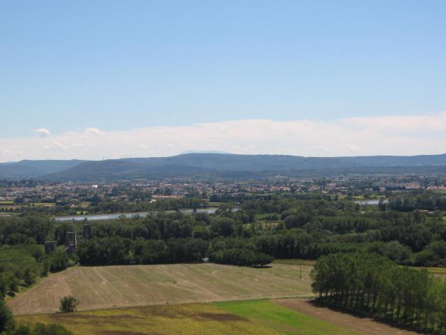 View on Montelimar and the Rhone river, France