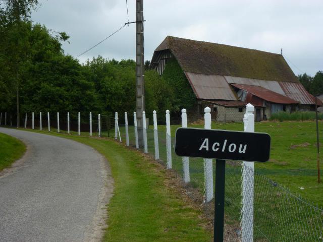 Aclou (Eure, Fr) city limit sign