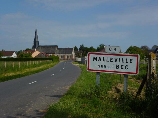 Malleville-sur-le-Bec (Eure, Fr) city limit sign
